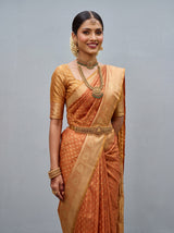 MIMOSA Orange Saree Saree — pose 10 styling detail