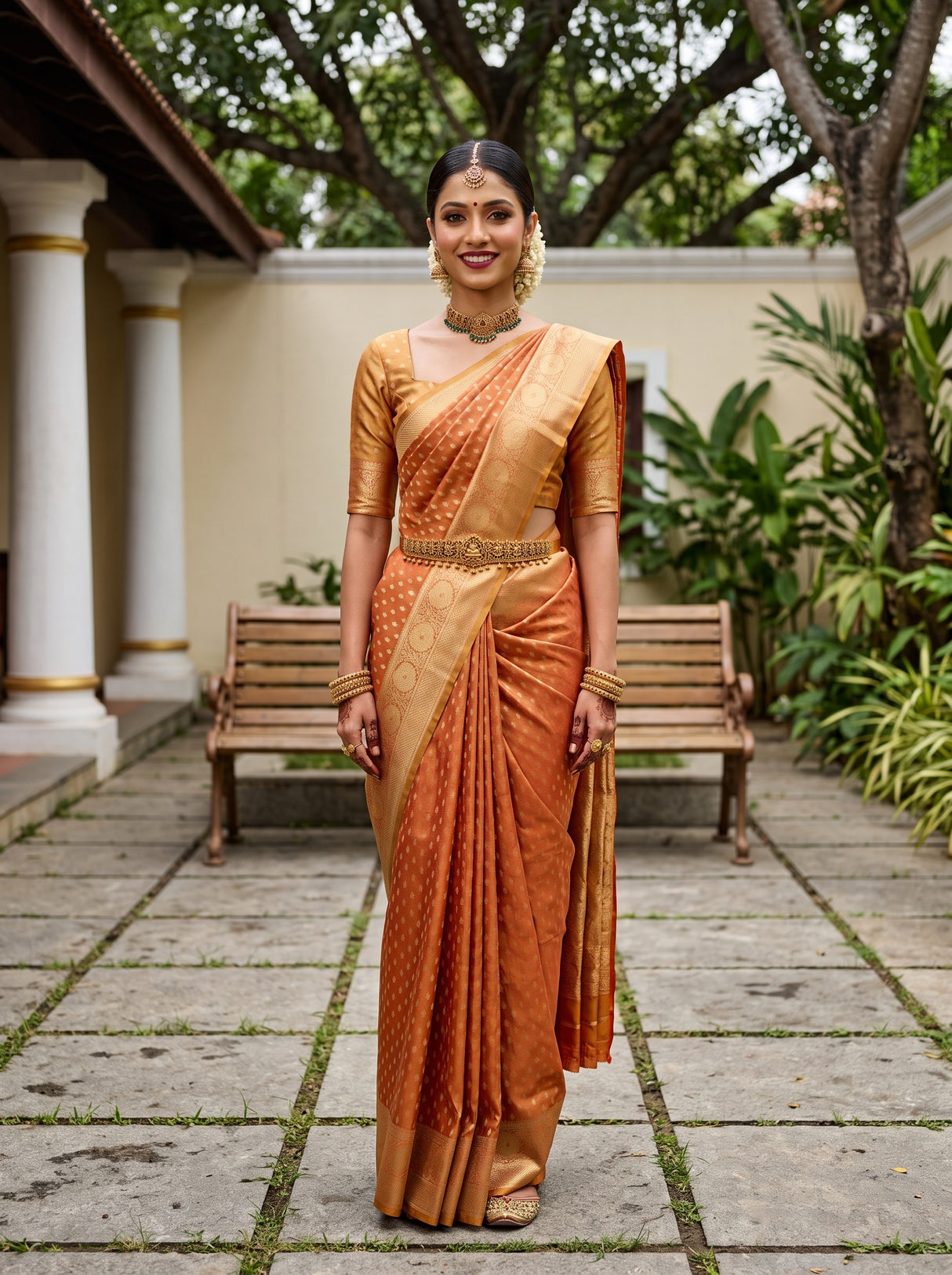 Orange  Saree