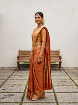 MIMOSA Orange Saree Saree — pose 5 styling detail