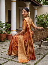 MIMOSA Orange Saree Saree — pose 7 styling detail