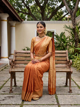 MIMOSA Orange Saree Saree — pose 8 styling detail