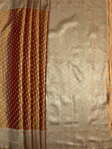 MIMOSA Orange Saree Saree — pallu and zari work detail
