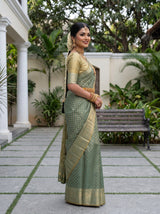 MIMOSA Sapphire Saree Saree — pose 3 styling detail