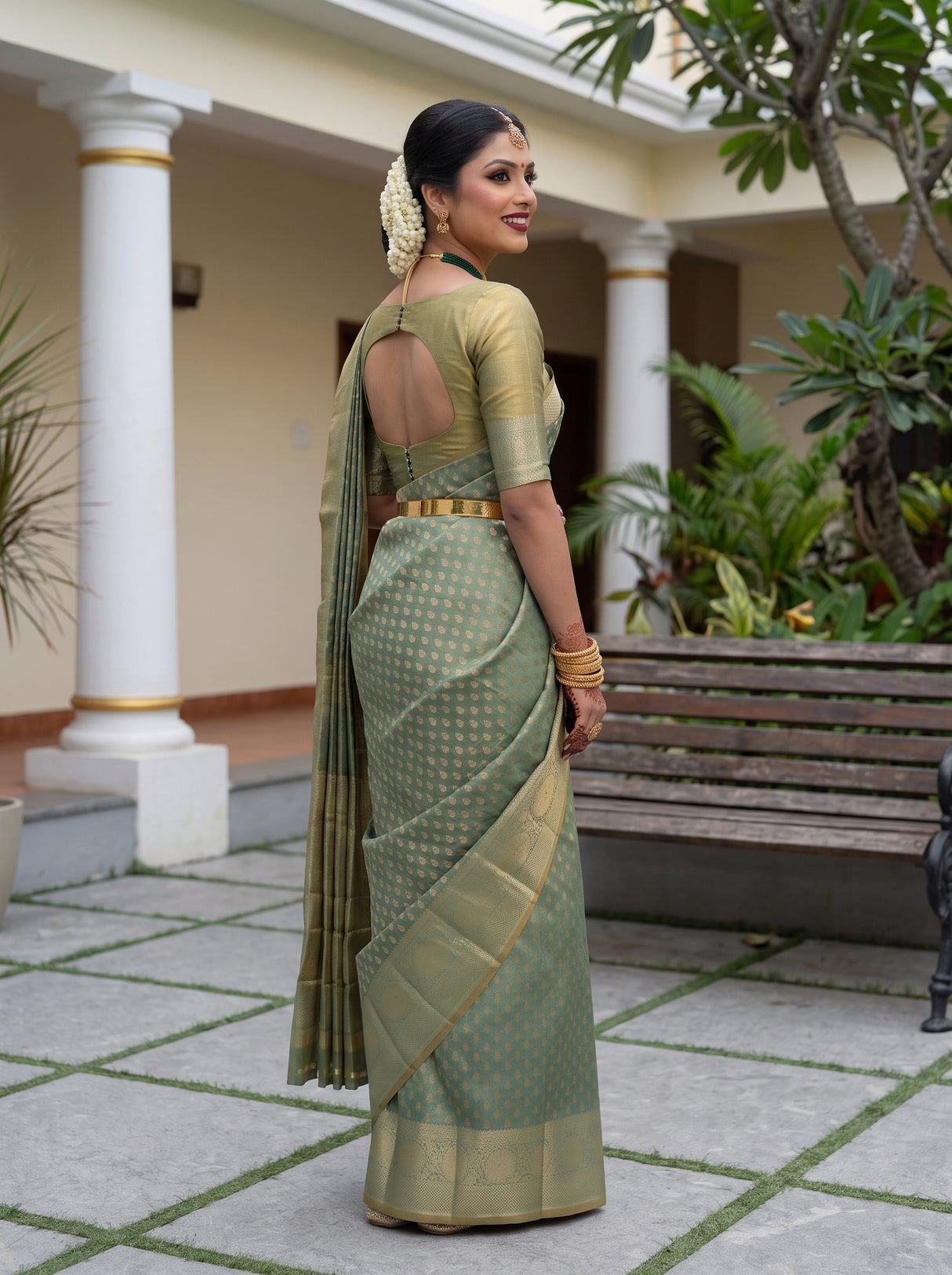 MIMOSA Sapphire Saree Saree — pose 5 styling detail