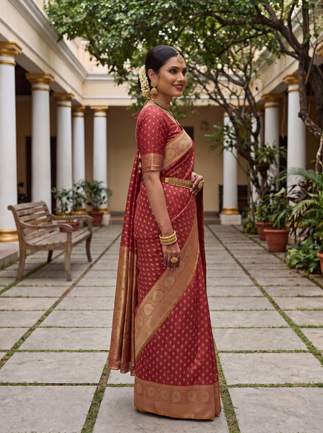 MIMOSA Strawberry Saree Saree — pose 3 styling detail
