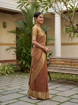 MIMOSA Wine Saree Saree — pose 3 styling detail