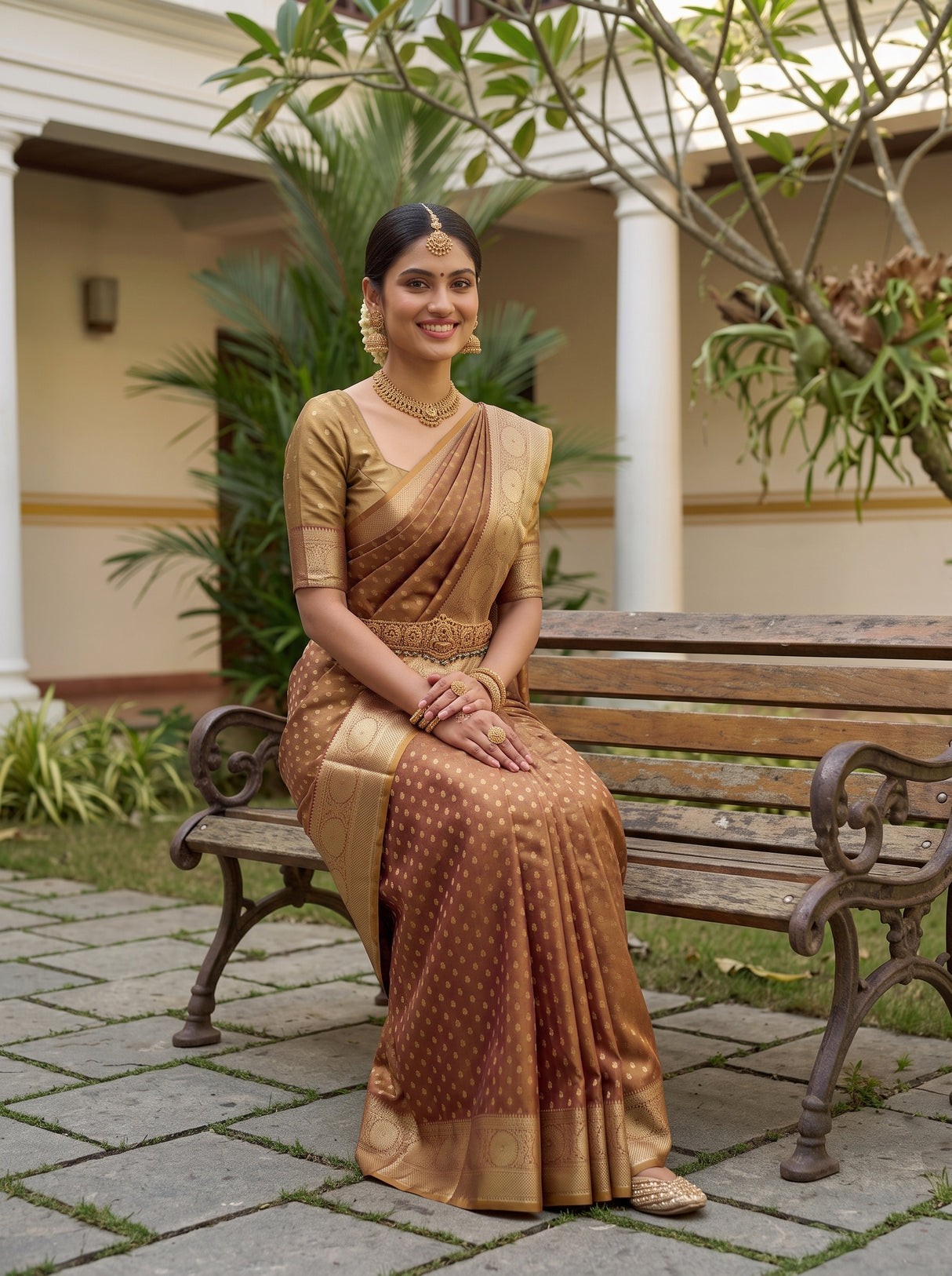 MIMOSA Wine Saree Saree — pose 8 styling detail