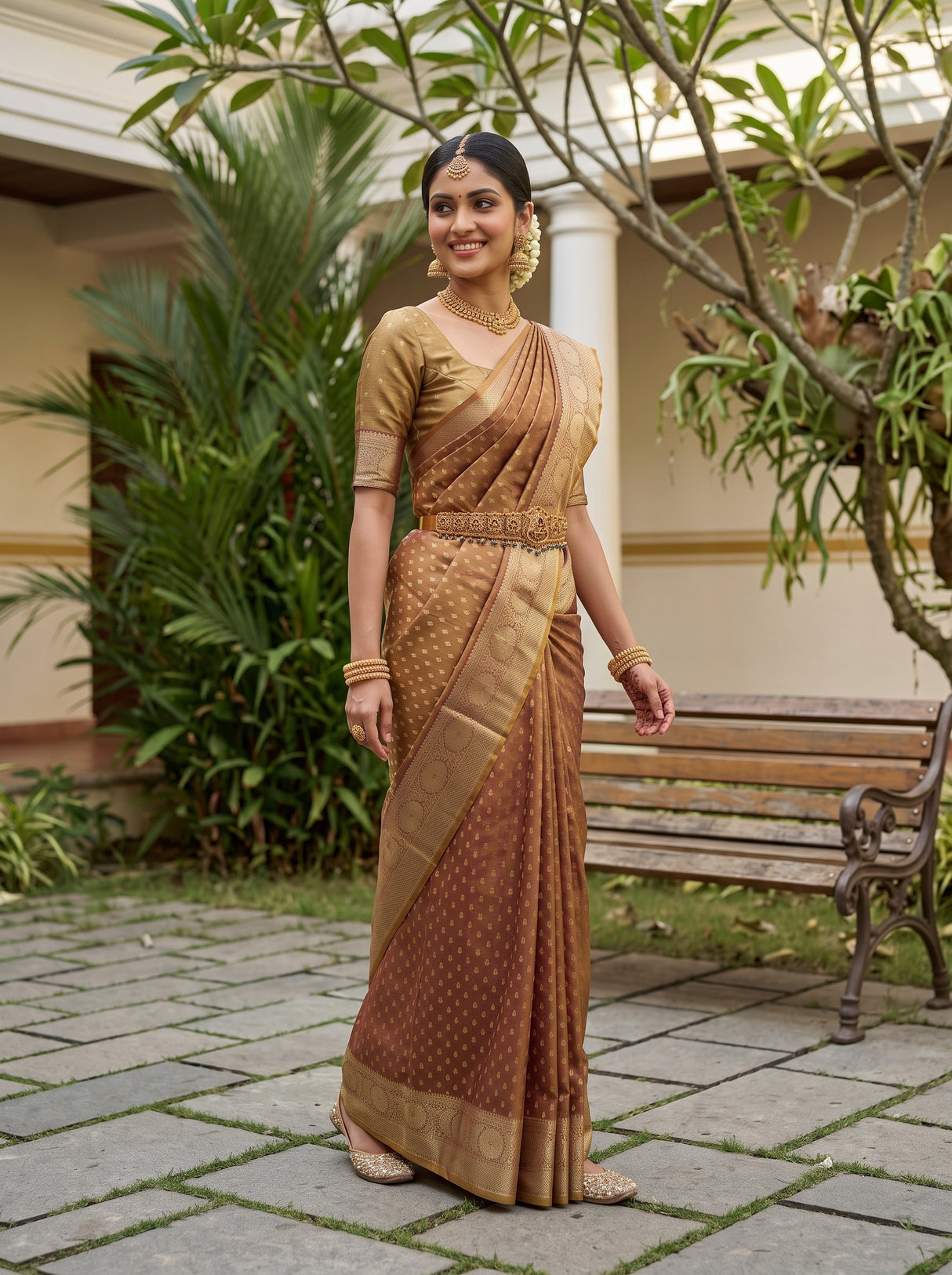 MIMOSA Wine Saree Saree — pose 9 styling detail