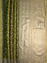 MIMOSA Olive Saree Saree — pallu and zari work detail
