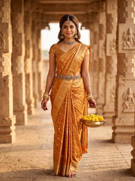 Orange  Saree