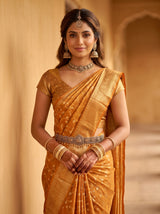 MIMOSA Orange Saree Saree — pose 10 styling detail