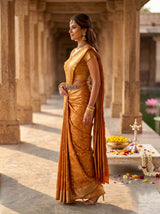 MIMOSA Orange Saree Saree — pose 3 styling detail