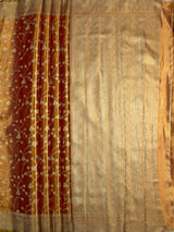 MIMOSA Orange Saree Saree — pallu and zari work detail