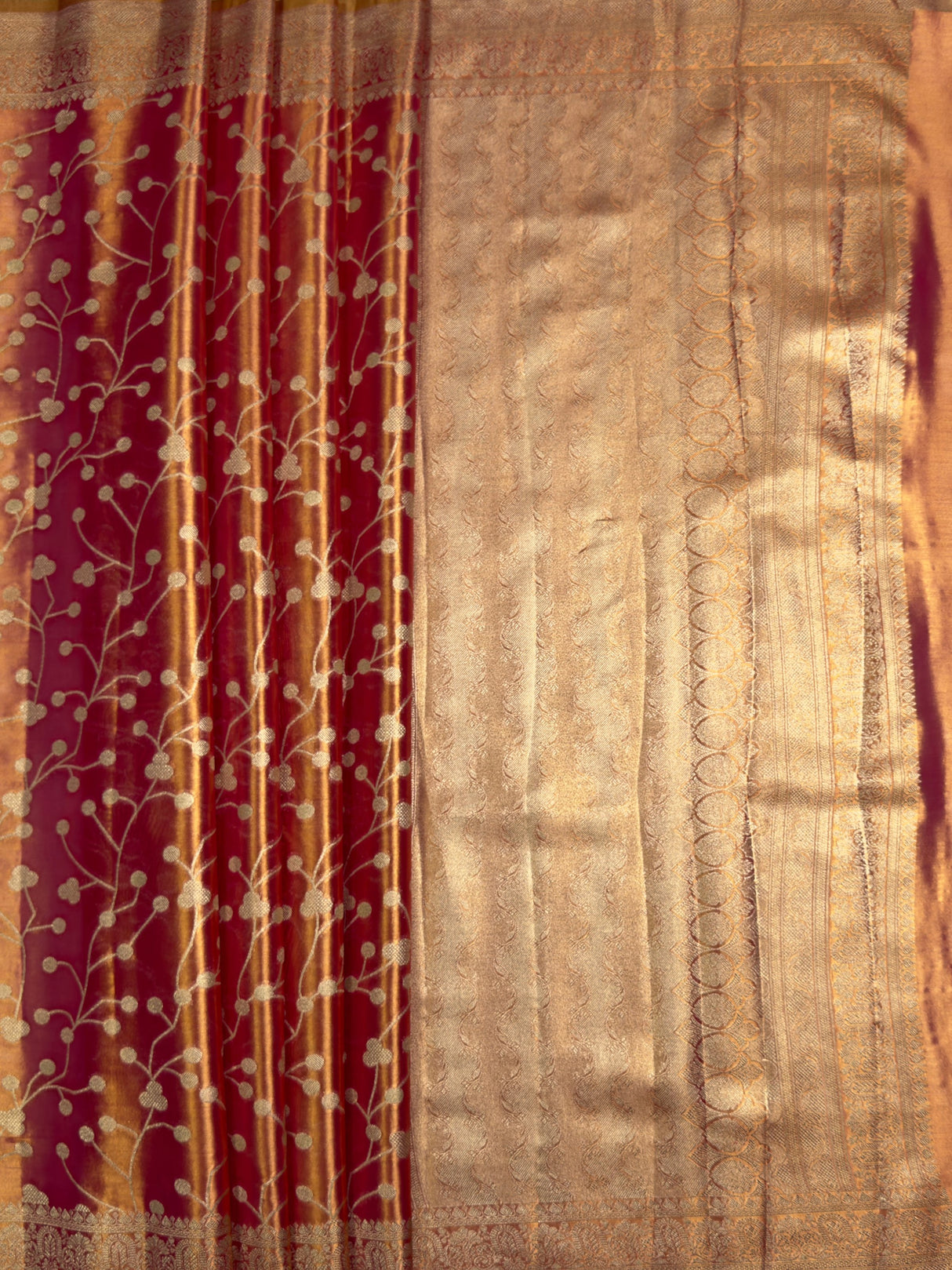 MIMOSA Rani Saree Saree — pallu and zari work detail