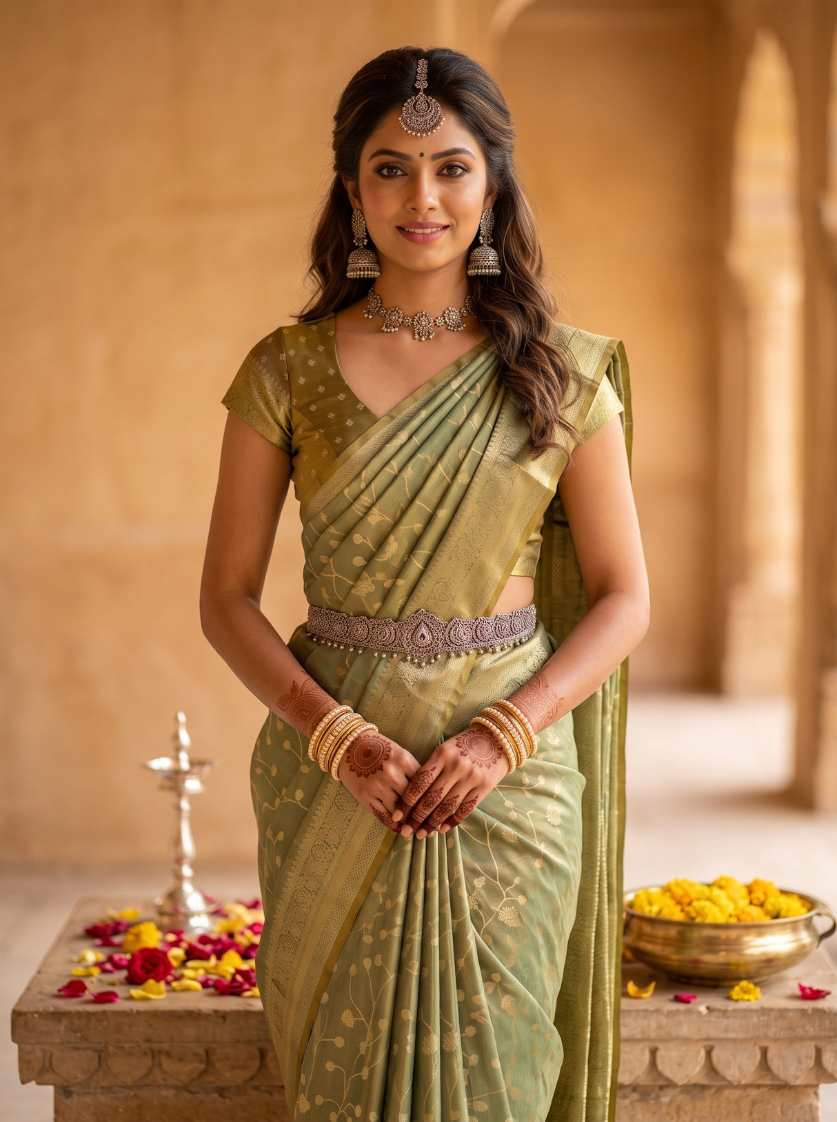 MIMOSA Sapphire Saree Saree — pose 10 styling detail