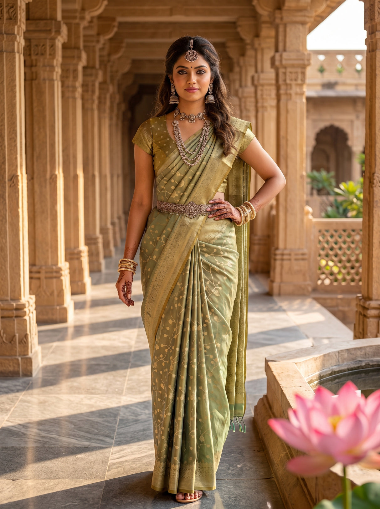 MIMOSA Sapphire Saree Saree — pose 4 styling detail