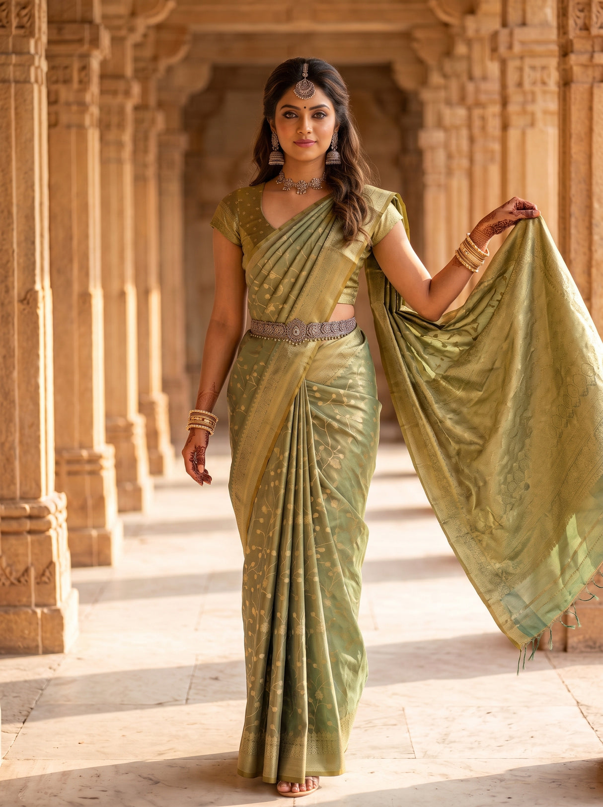 MIMOSA Sapphire Saree Saree — pose 5 styling detail