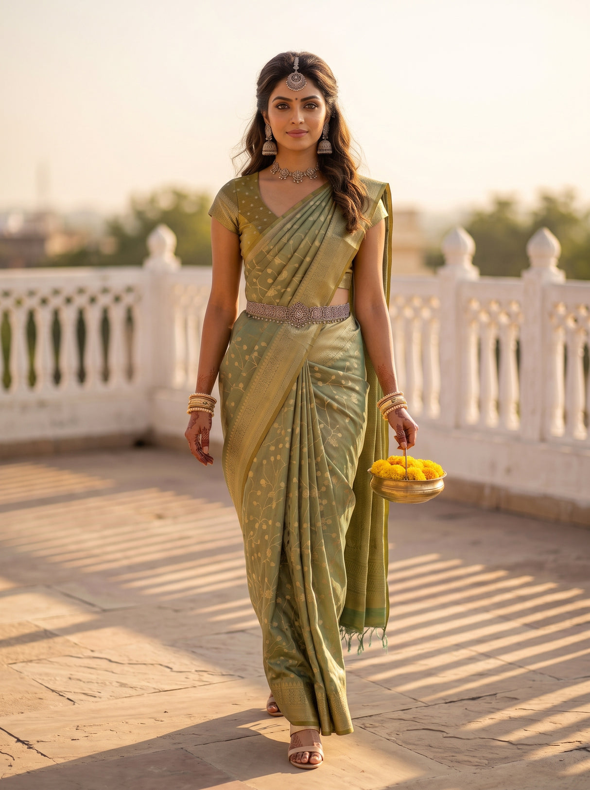 MIMOSA Sapphire Saree Saree — pose 6 styling detail