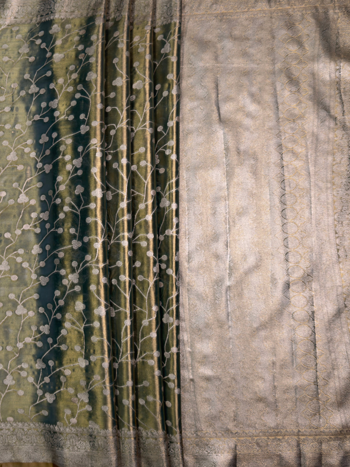 MIMOSA Sapphire Saree Saree — pallu and zari work detail