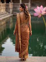 MIMOSA Wine Saree Saree — pose 2 styling detail