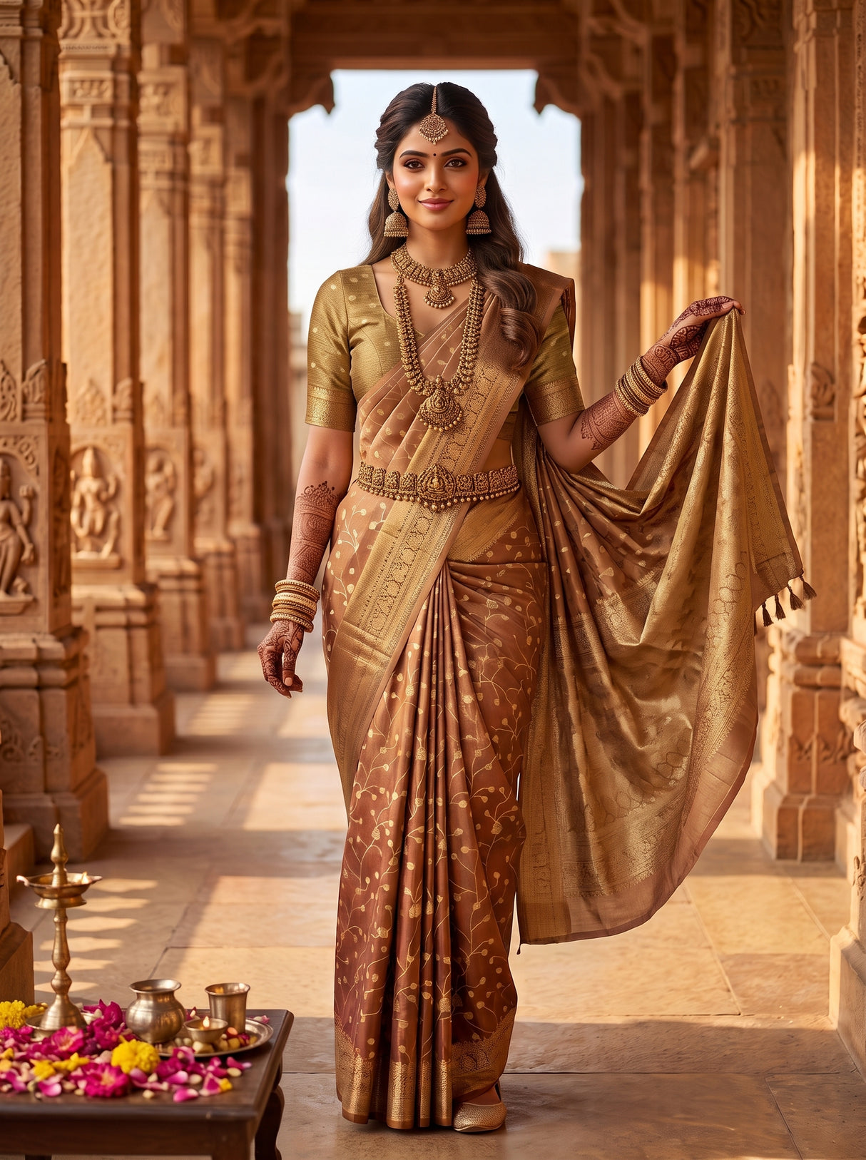 MIMOSA Wine Saree Saree — pose 5 styling detail