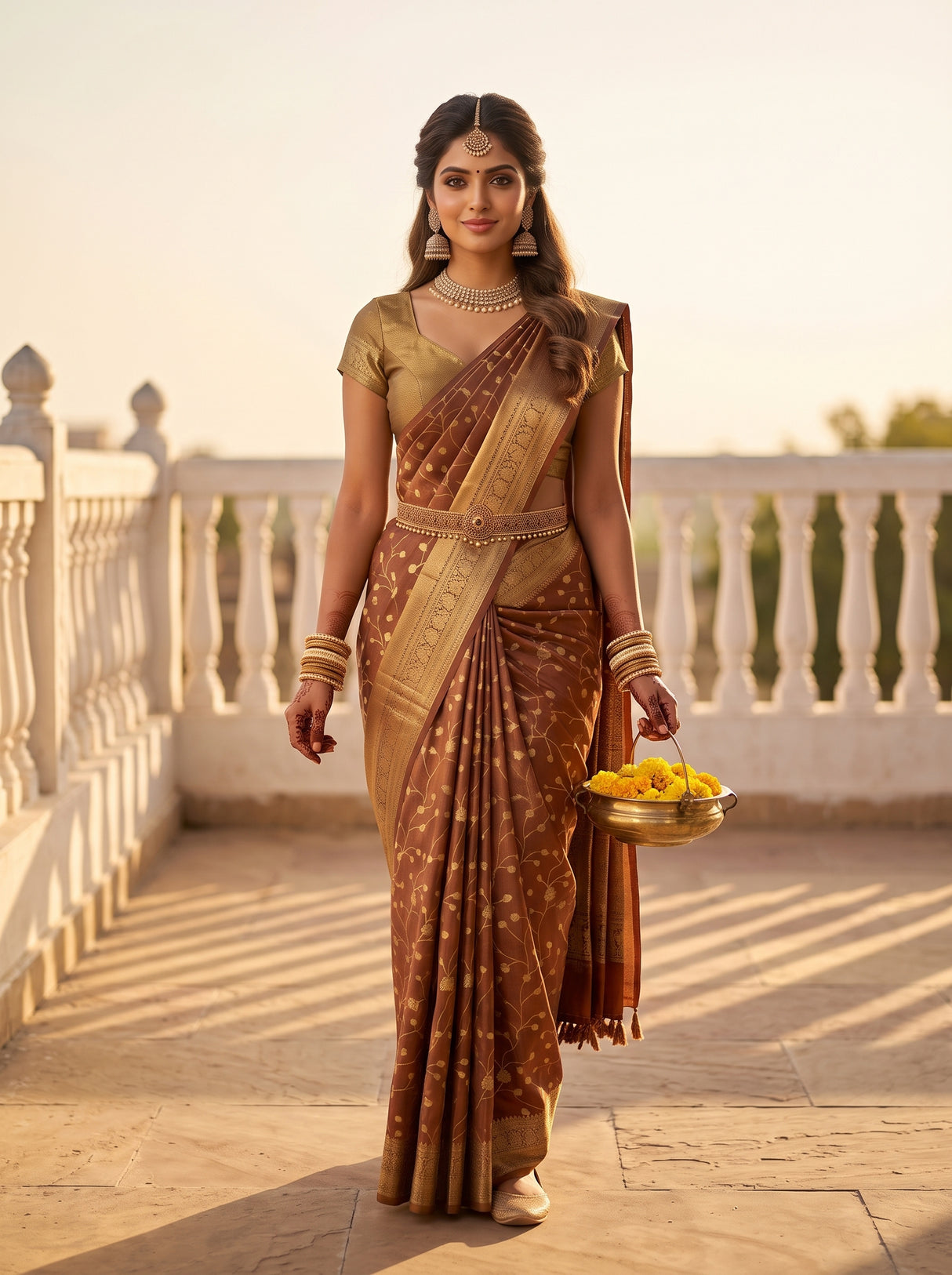 MIMOSA Wine Saree Saree — pose 6 styling detail