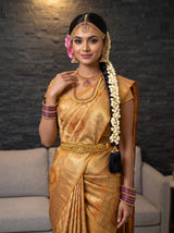MIMOSA Orange Kanjivaram Art Silk Saree — pose 10 styling detail