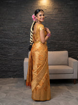 MIMOSA Orange Kanjivaram Art Silk Saree — pose 7 styling detail