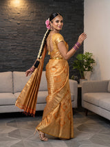 MIMOSA Orange Kanjivaram Art Silk Saree — pose 9 styling detail