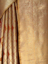 MIMOSA Orange Kanjivaram Art Silk Saree — fleets shot full lifestyle