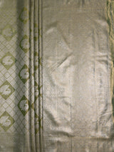 MIMOSA Parrot Green Kanjivaram Art Silk Saree — pallu and zari work detail