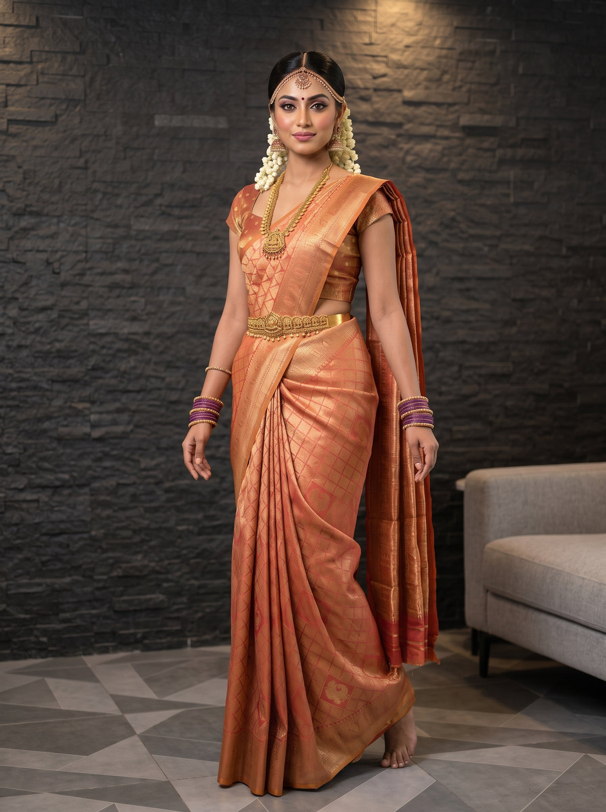 MIMOSA Rani Kanjivaram Art Silk Saree — pose 9 styling detail