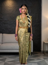MIMOSA Sapphire Kanjivaram Art Silk Saree — AI Model lifestyle pose