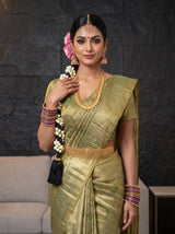 MIMOSA Sapphire Kanjivaram Art Silk Saree — pose 10 styling detail