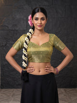MIMOSA Sapphire Kanjivaram Art Silk Saree — blouse close-up