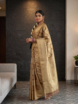 MIMOSA Wine Kanjivaram Art Silk Saree — pose 5 styling detail