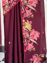 MIMOSA Chocolate Banarasi chiffon Saree — fleets shot full lifestyle