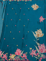 MIMOSA Sapphire Banarasi chiffon Saree — pallu and zari work detail