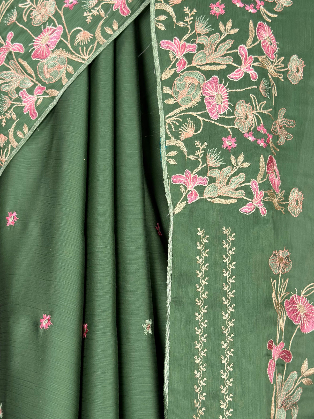 MIMOSA Olive Banarasi chiffon Saree — fleets shot full lifestyle