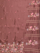 MIMOSA Peach Banarasi chiffon Saree — pallu and zari work detail