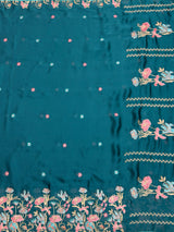 MIMOSA Sapphire Banarasi chiffon Saree — pallu and zari work detail