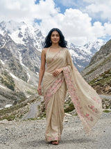 MIMOSA Tussar Banarasi chiffon Saree — Model full length