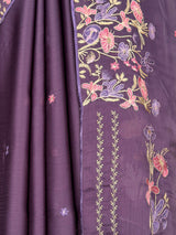 MIMOSA Violet Banarasi chiffon Saree — fleets shot full lifestyle