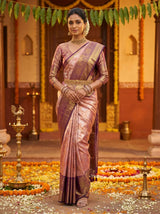 MIMOSA Gajari Kanjivaram Art Silk Saree — Draped Mannequin View