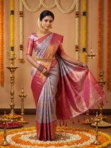 MIMOSA Lavender Kanjivaram Art Silk Saree — pose 6 styling detail