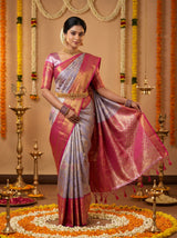 MIMOSA Lavender Kanjivaram Art Silk Saree — pose 6 styling detail