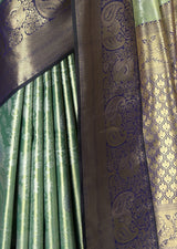 MIMOSA Rama Kanjivaram Art Silk Saree — fleets shot full lifestyle