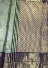 MIMOSA Rama Kanjivaram Art Silk Saree — pallu and zari work detail