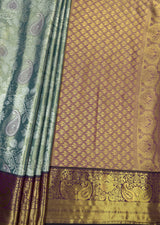 MIMOSA Saffire Kanjivaram Art Silk Saree — pallu and zari work detail