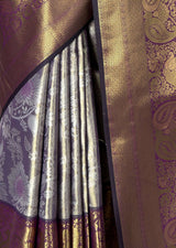 MIMOSA Violet Kanjivaram Art Silk Saree — fleets shot full lifestyle